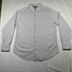 Peter Millar Summer Comfort Long Sleeve Button-Up Shirt Mens‎ Large Blue Plaid